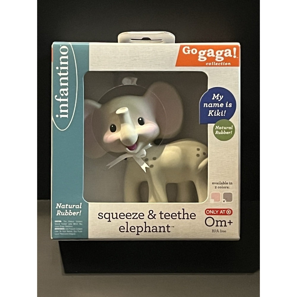 Infantino Go GaGa Collection Squeeze and Teethe Elephant Baby Shower Gift New